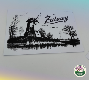 Pocztówka „Żuławy – Wiatrak w Palczewie” – sitodruk