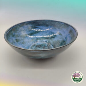Ręcznie wykonana misa ceramiczna – odcienie błękitu i zieleni, 28 cm
