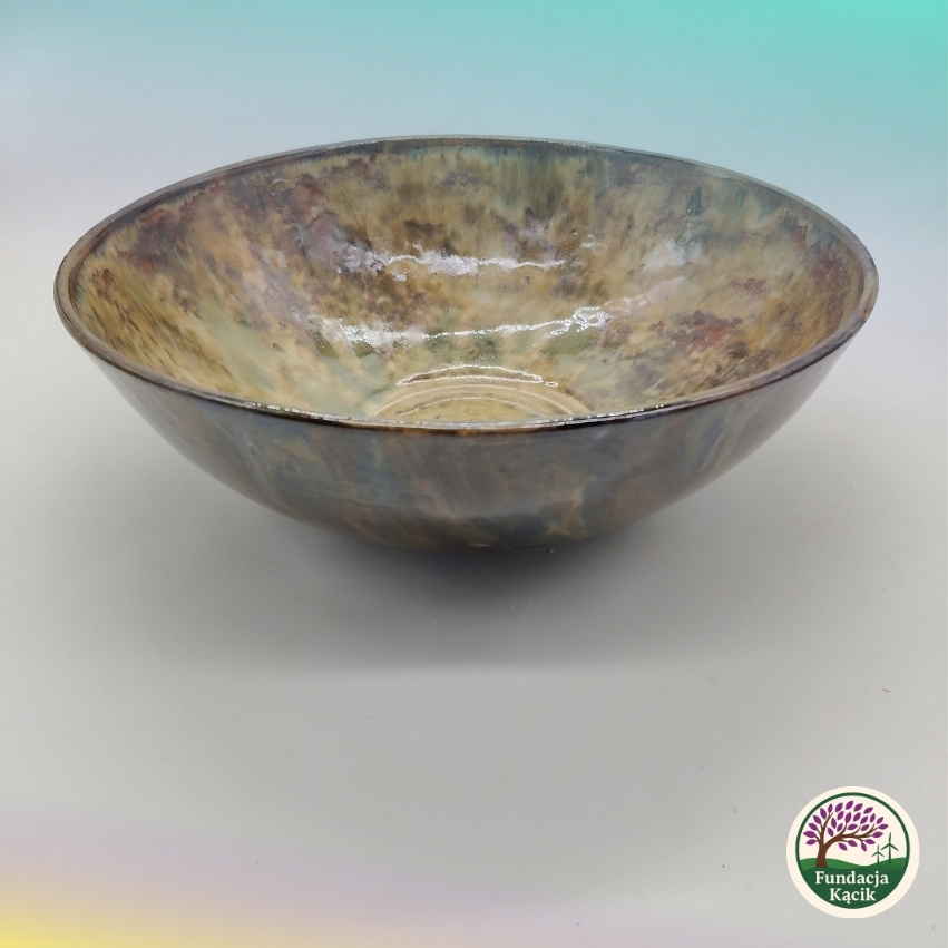 Ręcznie wykonana misa ceramiczna – rustykalne szkliwienie, 30 cm - obrazek 2
