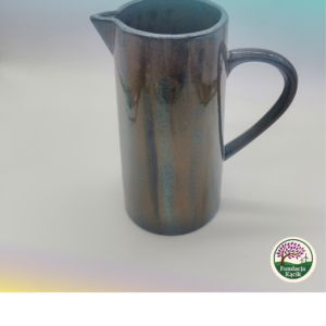 Dzbanek ceramiczny ręcznie wykonany 1300 ml – grafitowo-turkusowy