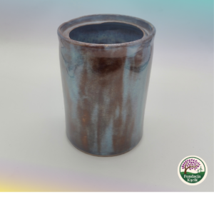 Wazon ceramiczny ręcznie wykonany 1200 ml – grafitowo-turkusowy