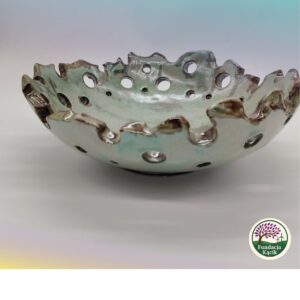 Ażurowa Misa Ceramiczna miętowa – Ręcznie Wykonana