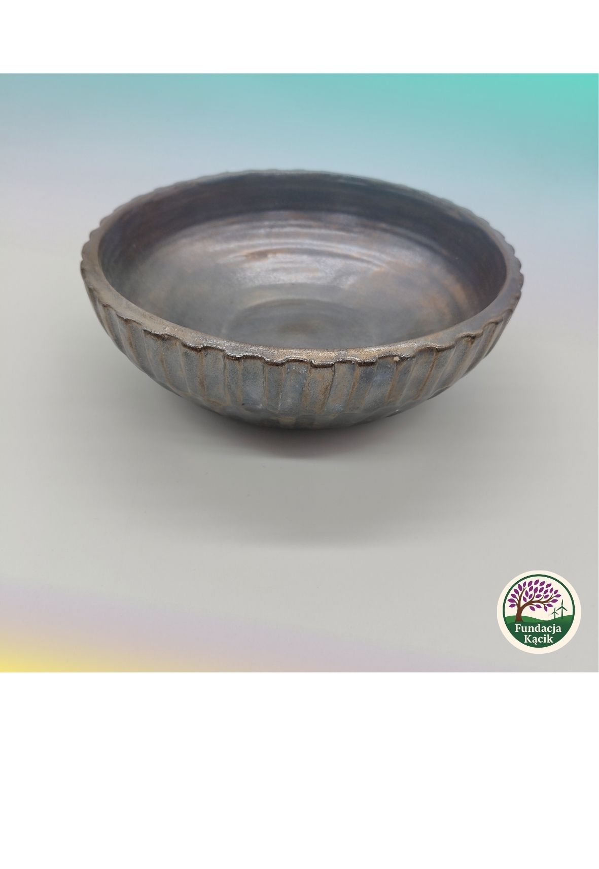 Misa ceramiczna „Złoty Brąz” – ręcznie toczona na kole garncarskim - obrazek 3
