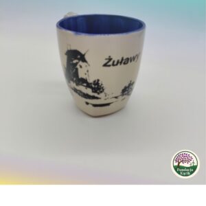 Kubek ceramiczny „Żuławy – Wiatrak” – ręcznie wykonany, 370 ml